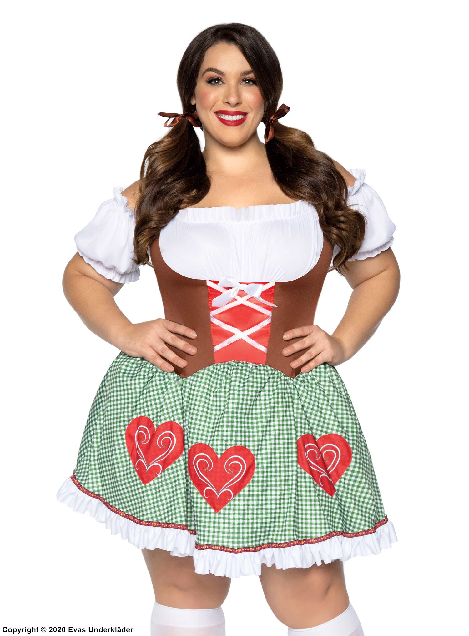 Ladies Traditional Bavarian Girl Fancy Dress Costume Outfit UK 8-22 Plus Size 